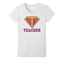 Super Hero Teacher Glitter Gold Pink Gift Tshirt