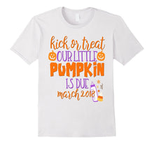 Halloween Pregnancy Shirt Kick or Treat Due March 2018