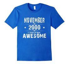17 Year Old Shirt. Gift for Birthday November 2000 Shirt