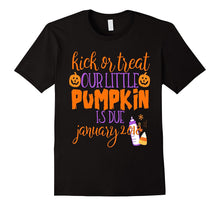Halloween Pregnancy Shirt Kick or Treat Due January 2018