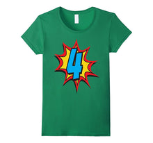 4th Birthday Superhero Kids Gift Cartoon Comic T-Shirts