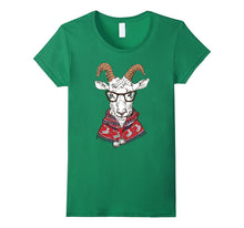 Hipster Goat With Ugly Christmas Sweater on T-Shirt