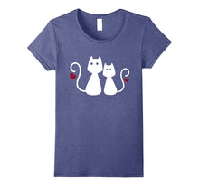 Cute Love Twin Cats Womens National Cat Day Tshirt Tee