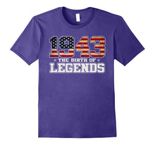 Birthday Gift for 74 Years Old 1943 T Shirt American Flag
