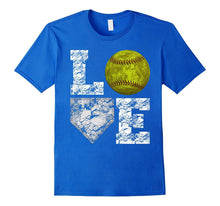 Softball Distressed Ball T-Shirt Cute Mom Love T-Shirt
