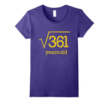 Gold Nineteen Year 19 Party Nineteenth 19th Square Root 361