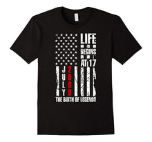 17th Birthday T-Shirt Gift Life Begins at 17 July 2000 Teens