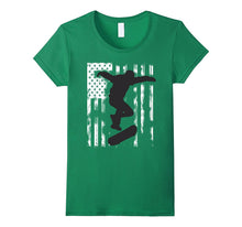 Skater American Flag Us Jump Sport Skateboard T-Shirt
