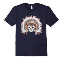 Thanksgiving Native American Cat With Headdress Funny Tshirt