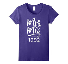25th Wedding Anniversary Mr & Mrs Wedding Tshirt Since 1992