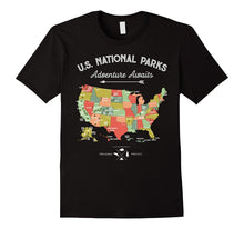 National Park Map Vintage T Shirt - All 59 National Parks