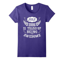 11 Years of Being Awesome Birthday Tee July 2006 Shirt Kids