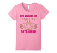 21st Birthday Shirt for Her: Bow Down Queen Pink & Gold