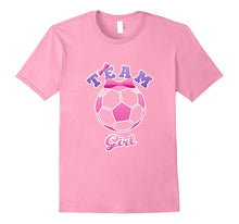 Team Girl Pink for Gender Reveal Party T Shirt Soccer Theme.