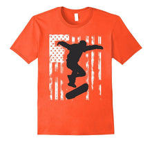 Skater American Flag Us Jump Sport Skateboard T-Shirt