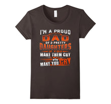 I'm Proud DAD of 2 Awesome Daughters Funny Dad Tee