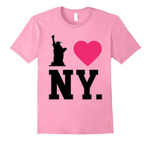 I Love NY New York Print Heart T-Shirt Tee Black