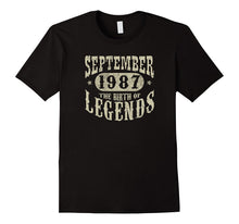 30 Years 30th Birthday September 1987 Birth of Legend TShirt