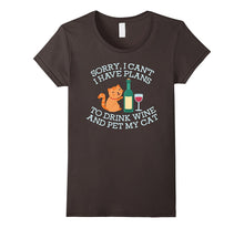 Funny Sorry Drink Wine Pet Cat T-Shirt for Cat Ladies