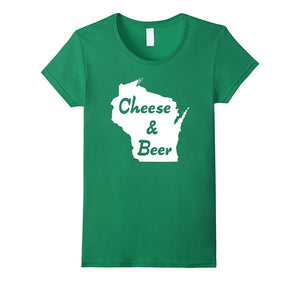 "Cheese & Beer - Wisconsin" Old Fashion Wisco Brew T-Shirt