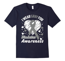 I Wear Gray for Diabetes Awareness T-Shirt, Grey Ribbon