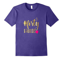40th Birthday Shirt Gift Party Gold Forty and Fabulous 40