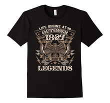 90th Birthday T-Shirt Made in October 1927 Life Begins