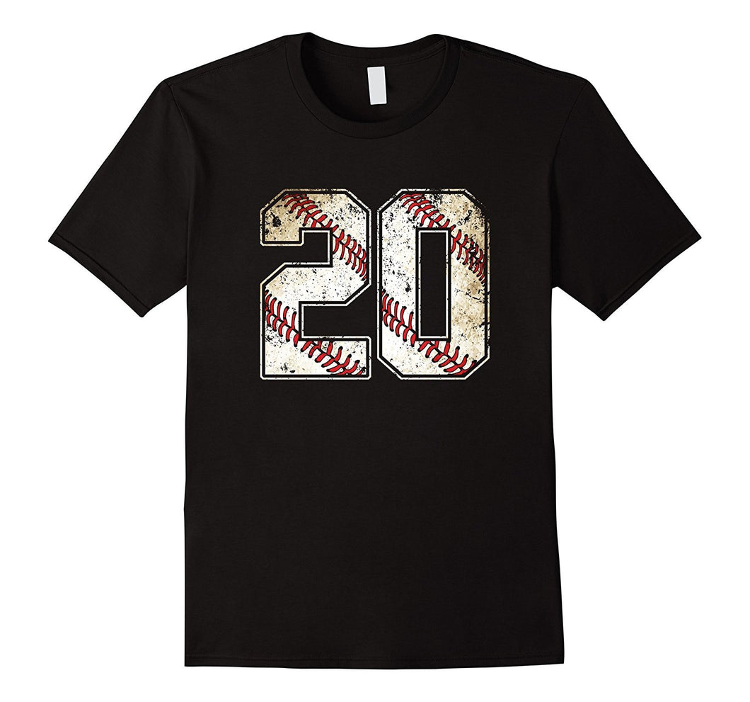 #20 Baseball Jersey Number 20 Retro Vintage T-Shirt