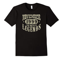 18 Years 18th Birthday November 1999 Birth of Legend T-Shirt