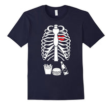 Halloween Skeleton Pizza Burger Beer Skeleton Rib Cage Shirt