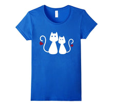 Cute Love Twin Cats Womens National Cat Day Tshirt Tee