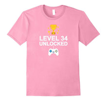 34th Birthday Level 34 Unlocked Funny T-Shirt Gift Vintage