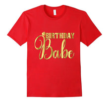 Birthday Babe Shirt Gift Girly Gold Heart Wife Sister Bestie
