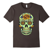 Glow Effect Mexican Floral Day of the Dead Skull T Shirt