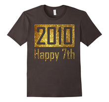 2010 Happy 7th Birthday Gift - Gold Glitter Style Tshirt