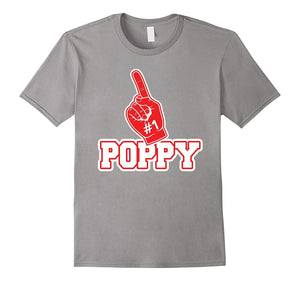 #1 Poppy T Shirt - Number One Foam Finger Father Gift Tee