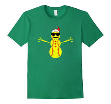 Funny Softball Snowman Santa Christmas Gift T Shirt