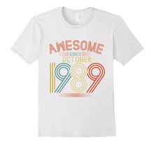Awesome Since October 1989 Funny T-Shirt 28th Birthday Tee