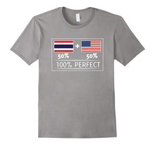 50% Thailand 50% USA Flags 100% Perfect Cute TShirt for Thai
