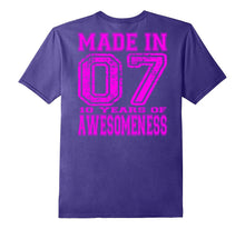 10th Birthday Gift Shirt Made in 07 10 Years of Awesomeness