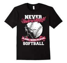 Never Underestimate a Girl Who Plays Softball T-Shirt