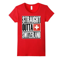 Straight Outta Switzerland Funny Swiss Gift Flag T-Shirt