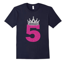 5 Years Old Birthday Girl Princess Crown Pink T-Shirt