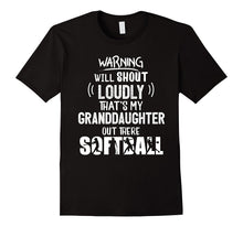 Softball Warning Will Shout Loudly My Granddaughter T-Shirt