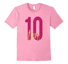 10th Birthday Shirt Gift Gold Girls Daughter Pink 10 Ten