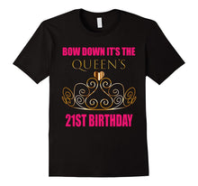 21st Birthday Shirt for Her: Bow Down Queen Pink & Gold