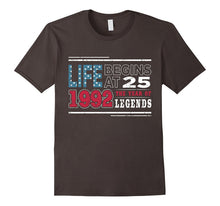 25th Birthday T-Shirt Born in 1992 Life Begins at 25