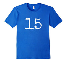 Number 15 T-Shirt Bright Colors for Kids & Adults
