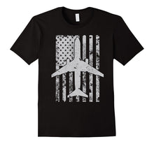 B737 Airliner Distressed American Flag Pilot T-Shirt