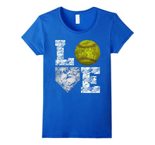 Softball Distressed Ball T-Shirt Cute Mom Love T-Shirt